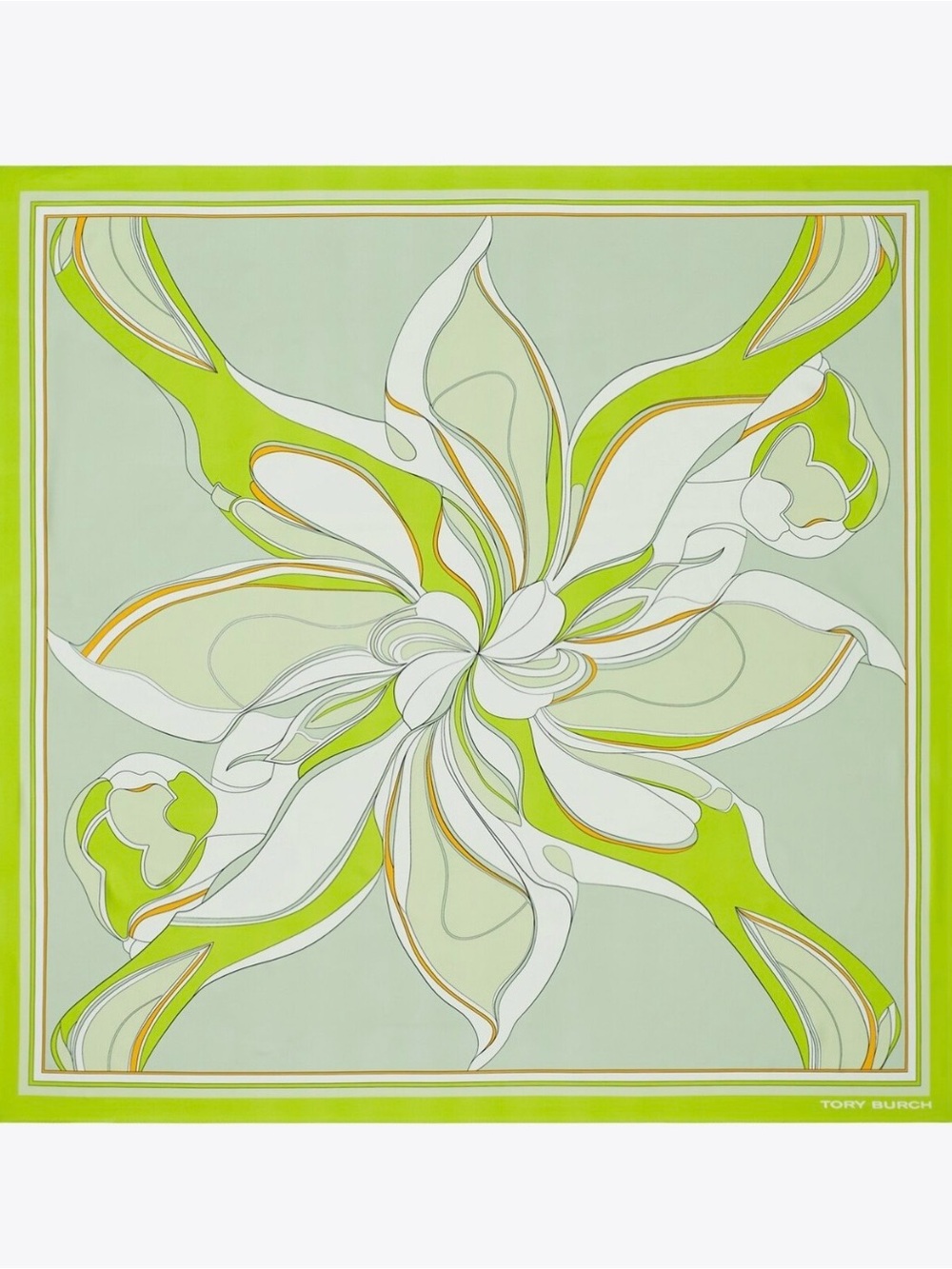 Tory Burch Oversized Twisty Floral Silk Square Scarf